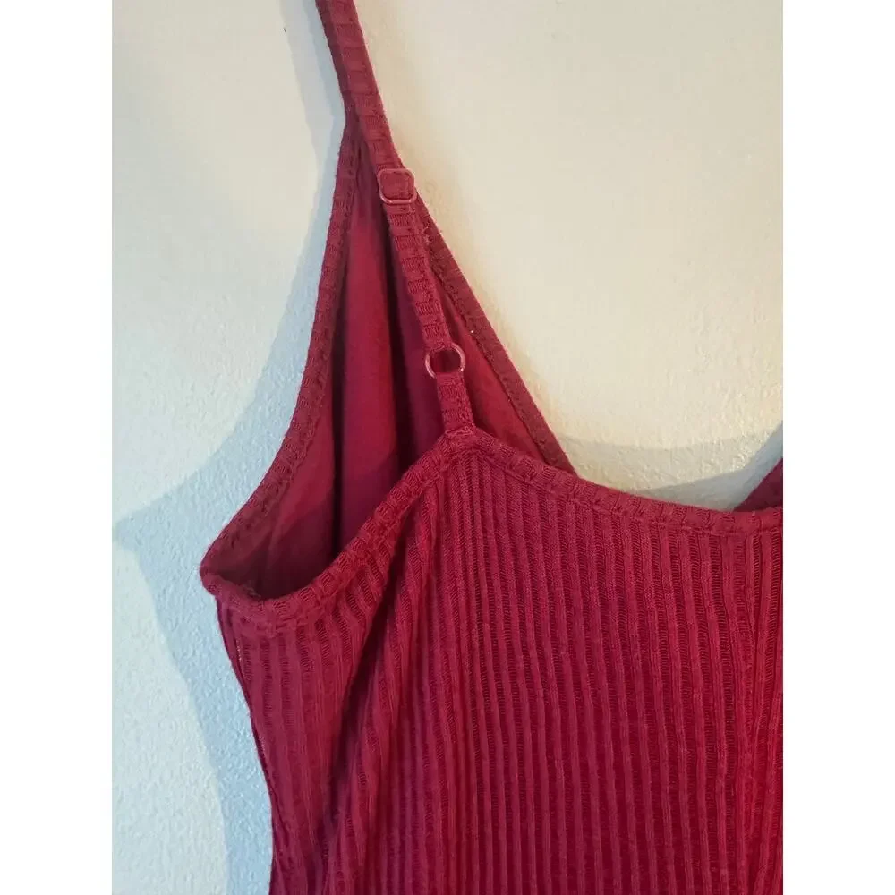 Express Button Front Tank Ribbed Midi Dress XS - Picture 5 of 8